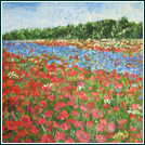 Mohnwiese, Acryl auf Leinwand 1,10 x 1,50