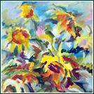 Sonnenblumen, Öl auf Leinwand 60 x 90